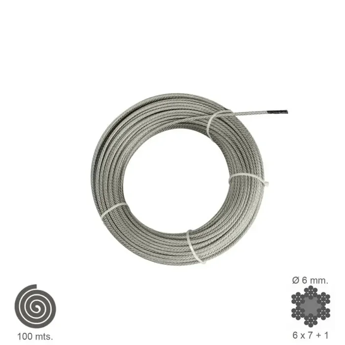 Cable Galvanizado 6 mm (Rollo 100 m) No Elevacion Original