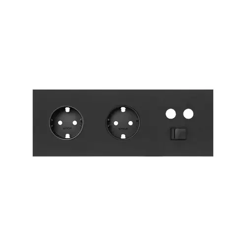KIT FRONTAL SIMON 100 CON 3 elementos+2 bases+TV+RJ45 NEGRO MATE Garantía De Devolución De Dinero